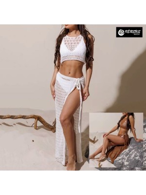 Copricostume Set Gonna Top Uncinetto Coachella Donna Mare Woman Cover Up COV0261
